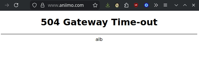 aniimo.com returns a 504 gateway time-out