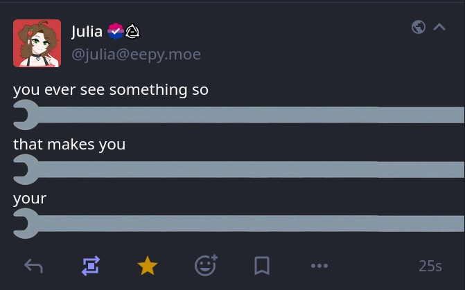 all of julia's wrench emotes consume a full line and escape the extents of the post container