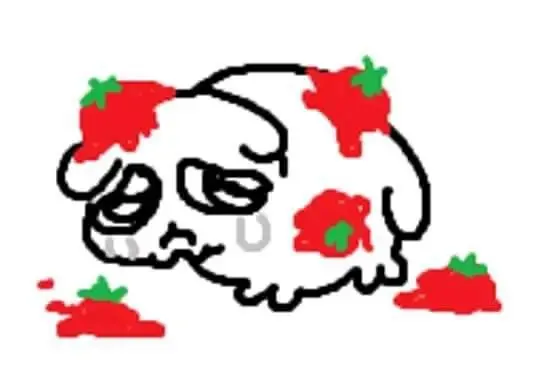 creature sobbing after being pelted with tomatoes
